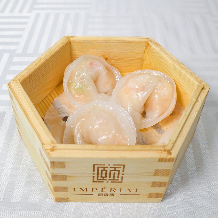 Raviolis crevettes et pétoncles (3 mcx), dim sum vapeur