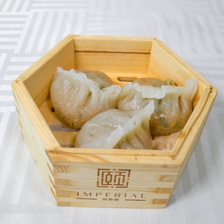 Raviolis ChiuChow — poulet, légumes, arachides (3 mcx), dim sum vapeur