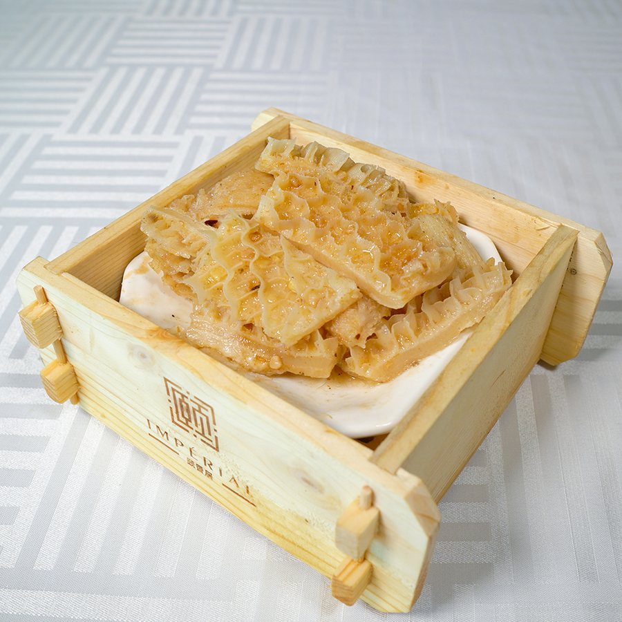Estomac de bœuf, sauce du chef, dim sum vapeur
