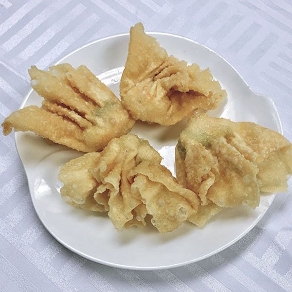 Raviolis de crevettes frits (4 mcx), cuisine cantonaise