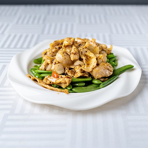 Cou de porc sauté, sauce XO, cuisine cantonaise
