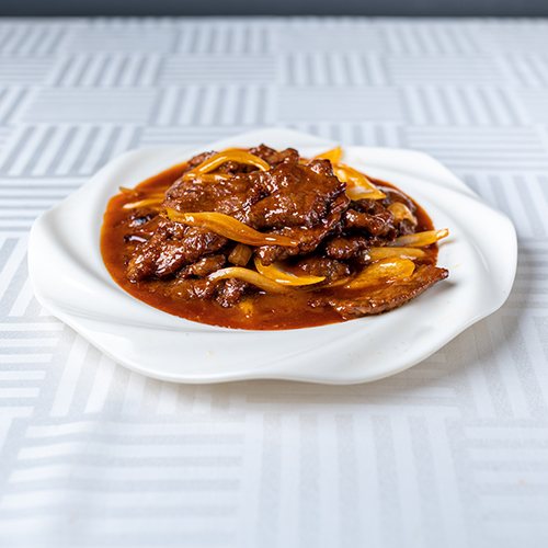 Filet de bœuf, sauce sucrée, cuisine cantonaise