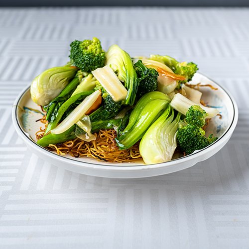Nouilles croustillantes aux légumes, cuisine cantonaise
